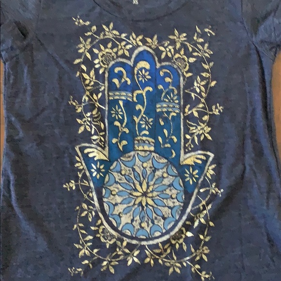 Lucky Brand blue and Gold Henna Tee EUC Si… - Picture 6 of 10